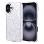 iPhone 16 Plus İle Uyumlu Kılıf Taşlı Tasarımlı Kapi Kapak 36878 Gümüş