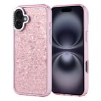 iPhone 16 Plus İle Uyumlu Kılıf Taşlı Tasarımlı Kapi Kapak 36878 Pembe