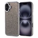 iPhone 16 Plus İle Uyumlu Kılıf Taşlı Tasarımlı Kapi Kapak 36878 Siyah