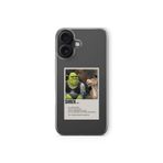 iPhone 16 Plus ile Uyumlu Shrek Poster Tasarım Baskılı Şeffaf Kılıf