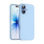 iPhone 16 Plus Uyumlu Lansman Silikon Kılıf İçi Kadife Kaplamalı Bebe Mavi