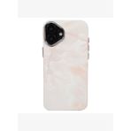 iPhone 16 Plus Uyumlu MagSafe Premium Pembe Beyaz Mermer Kamera Korumalı Darbe Emici Kılıf