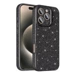 iPhone 16 Pro İle Uyumlu Kılıf Kamera Korumalı Simli Lüks Koton Kapak 36807 Siyah