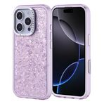 iPhone 16 Pro İle Uyumlu Kılıf Taşlı Tasarım Kapi Kapak 36879 Lila
