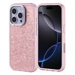 iPhone 16 Pro İle Uyumlu Kılıf Taşlı Tasarım Kapi Kapak 36879 Pembe