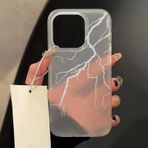 iPhone 16 Pro Max 6.9 inç ile uyumlu telefon kılıfı, yarı saydam sert mat Lightning paterni, darbeye dayanıklı kapak, fantezi estetik desenli koruyucu kılıf (iPhone 16 Pro maks)