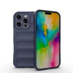 iPhone 16 Pro Max İle Uyumlu Kılıf Esnek TPU Oyuklu Arka Yüzey Tasarımlı Etnik Silikon Kapak 36359 Lacivert
