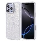 iPhone 16 Pro Max İle Uyumlu Kılıf Taşlı Tasarımlı Kapi Kapak 36880 Gümüş