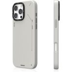 iPhone 16 Pro Max Kılıf Magsafe Özellikli Basit Mat Deri Desenli Youngkit Tech Fashion Serisi Gri