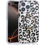 İphone 16 Pro Max Kılıf Magsafe Şarj Özellikli Desenli Leopar Jago Kapak