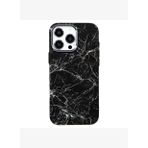 iPhone 16 Pro Max Uyumlu MagSafe Premium Siyah Beyaz Mermer Kamera Korumalı Darbe Emici Kılıf
