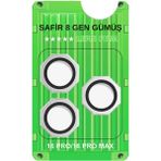 iPhone 16 Pro Max ve 16 Pro Için Köşeli Kamera Koruyucu 8gen Tasarım Safir Takma Aparatlı Lens - gümüş