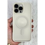 iPhone 16 Pro Max - Yükseltilmiş Kamera Korumalı Buzlu Sararmaz Kablosuz Magsafe Özellikli Vio Kılıf - Beyaz