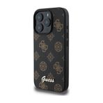 İphone 16 Pro Uyumlu Kılıf Guess Lisanslı Magsafe Şarj Özellikli Yazı Logolu Peony Siyah