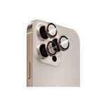 İphone 16 Pro Uyumlu Parlama Önleyici Benks Glass Warrior Metal Kamera Lens Koruyucu Titanyum-gold