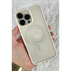 iPhone 16 Pro - Yükseltilmiş Kamera Korumalı Buzlu Sararmaz Kablosuz Magsafe Özellikli Vio Kılıf - Beyaz