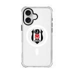 İphone 16 Uyumlu Beşiktaş Logo Şeffaf Magsafe Lisanslı Telefon Kılıfı