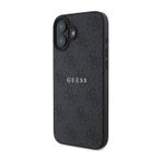 İphone 16 Uyumlu Kılıf Guess Lisanslı Magsafe Şarj Özellikli 4g Desenli Yazı Logolu Siyah