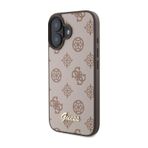 İphone 16 Uyumlu Kılıf Guess Lisanslı Magsafe Şarj Özellikli Yazı Logolu Peony Kahverengi