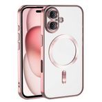 iPhone 16 Uyumlu Kılıf Kamera Korumalı Kablosuz Wireless Şarj Özellikli Demre Kapak Rose Gold