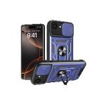 İphone 16E Kılıf Pars Lens Yüzüklü Silikon - Lacivert