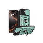 İphone 16E Kılıf Pars Lens Yüzüklü Silikon - Yeşil
