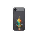 iPhone 17 Air ile uyumlu Splash ahtapot tasarımlı şeffaf silikon kılıf