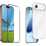 Iphone 17 Air Kılıf Kamera Korumalı Magsafe Sert Mika Pc Porto Kapak-Şeffaf + Tam Kaplayan Anti Statik Esd Cam Ekran Koruyucu - İphone 17 Air