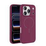 iPhone 17 Pro ile Uyumlu Telefon Kılıfı Kablosuz Şarj Özellikli Meta Kapak Yüksek Kamera Koruma Çerçevesi Mürdüm