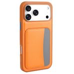 iPhone 17 Pro Max Kılıf Kartlıklı Zore X-Kart Silikon Kapak - Turuncu