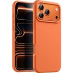 iPhone 17 Pro Max Kılıf Lansman Kamera Korumalı Içi Kadife Yumuşak Renkli Silikon Mat Hisli Süet Kapak - Turuncu