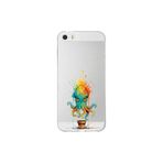 Iphone 5 ile uyumlu Splash ahtapot Tasarımlı Slimfit şeffaf silikon kılıf