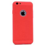 iPhone 6 / 6S Uyumlu Delikli Sert Rubber Silikon Kılıf (Turuncu)