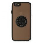 iPhone 6 Kılıf Montreal Yüzüklü Silikon Kapak - Siyah