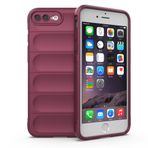 iPhone 7 Plus / 8 Plus Kılıf Optimum Lens Çerçeveli Silikon Kapak Bordo
