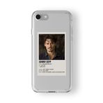 Iphone 7 Plus Ve 8 Plus ile Uyumlu Johnny Depp Minimalist Poster Tasarım Baskılı Şeffaf Kılıf