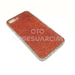 iPhone 7/8 Plus Uyumlu Kristal Taşlı Telefon Kılıfı Kırmızı