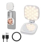 iPhone için Manyetik Selfie Işığı, Aynalı Telefon Işığı, Katlanır LED Telefon Doldurma Halkası Aydınlatması, Fotoğraf/Video Kaydı/Konferans/Vlog/Makyaj için Şarj Edilebilir Taşınabilir Dolgu Işığı