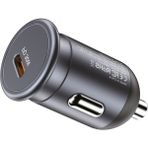 iPhone Için Type-C Çakmaklık Hızlı Araç Şarj Aleti(Wireless Özellik + Alüminyum Alaşım + Hızlı Şarj) - Siyah