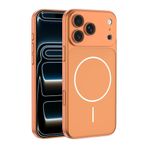 iPhone ile uyumlu 16 Pro İphone 17 Pro Max Görünümlü Kılıf Kablosuz Şarj Özellikli Kamera Korumalı Spark Kapak Turuncu