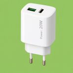 İPhone I•pro 20W Pd + Qc Hızlı Şarj Aleti | Çift Çıkışlı Duvar Adaptörü | Tüm Akıllı Telefonlarla Uyumlu - Beyaz