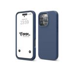 iPhone Kılıf İnce Sıvı Silikon 3 Katmanlı Tam Kaplamalı Yumuşak Jel Kauçuk Kılıf Kapak (Açık Lacivert (5), iPhone 16 Pro)