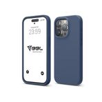 iPhone Kılıf İnce Sıvı Silikon 3 Katmanlı Tam Kaplamalı Yumuşak Jel Kauçuk Kılıf Kapak, Açık Lacivert (iPhone 11 5)