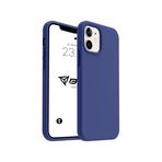 iPhone Kılıf İnce Sıvı Silikon 3 Katmanlı Tam Kaplamalı Yumuşak Jel Kauçuk Kılıf Kapak (Açık Lacivert, iPhone 12/12 Pro)