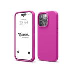 iPhone Kılıf İnce Sıvı Silikon 3 Katmanlı Tam Kaplamalı Yumuşak Jel Kauçuk Kılıf Kapak (Açık Pembe (17), iPhone 15 Pro)