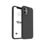 iPhone Kılıf İnce Sıvı Silikon 3 Katmanlı Tam Kaplamalı Yumuşak Jel Kauçuk Kılıf Kapak (Antrasit Siyah, iPhone 11)