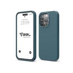 iPhone Kılıf İnce Sıvı Silikon 3 Katmanlı Tam Kaplamalı Yumuşak Jel Kauçuk Kılıf Kapak (Çam Yeşili (44), iPhone 15 Pro)