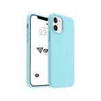 iPhone Kılıf İnce Sıvı Silikon 3 Katmanlı Tam Kaplamalı Yumuşak Jel Kauçuk Kılıf Kapak (Deniz Mavisi, iPhone 12/12 Pro)