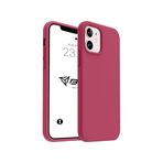 iPhone Kılıf İnce Sıvı Silikon 3 Katmanlı Tam Kaplamalı Yumuşak Jel Kauçuk Kılıf Kapak (Gül Kırmızısı, iPhone 11)
