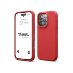 iPhone Kılıf İnce Sıvı Silikon 3 Katmanlı Tam Kaplamalı Yumuşak Jel Kauçuk Kılıf Kapak (Koyu Kırmızı (4), iPhone 16 Pro Max)